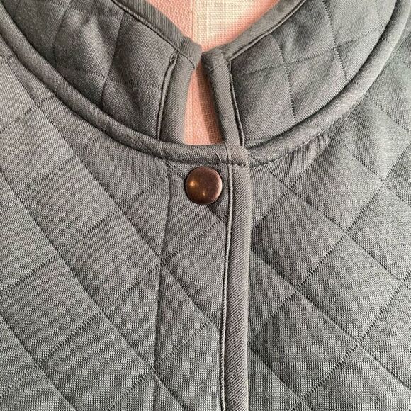 Coldwater Creek Womens Quilted Jacket 3X Teal Cottagecore Mature Button Front - Picture 9 of 10